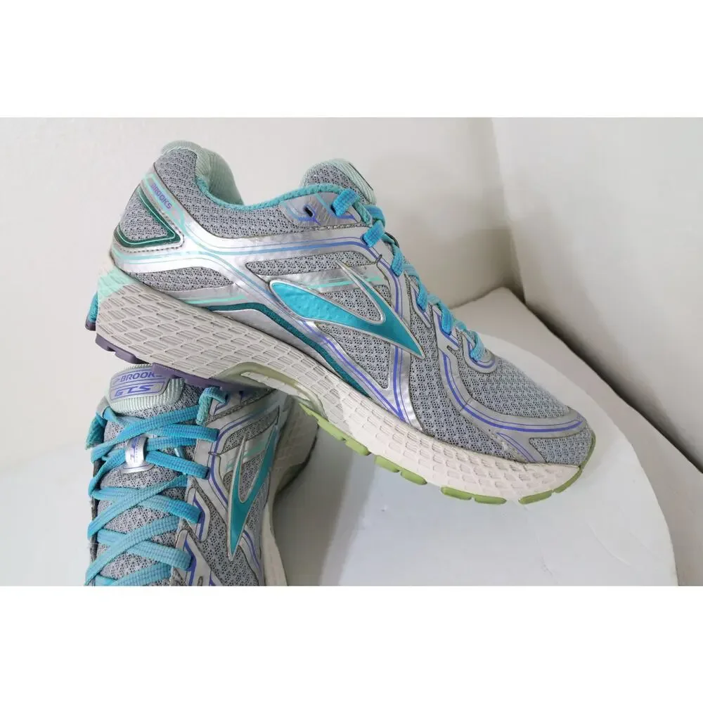 Brooks Womens Adrenaline GTS 16 Running Shoes Gray 1202031B170 Stripe Mesh 10 B - Picture 7 of 9